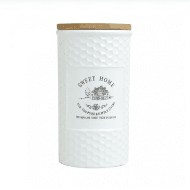 Pote de Cerâmica Sweet Home Branco 1L