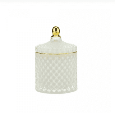 Potiche Decorativo de Vidro Branco