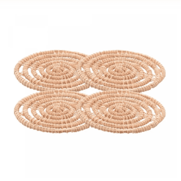 Conjunto 4 Porta Copos de Fibra Natural Palm 10cm