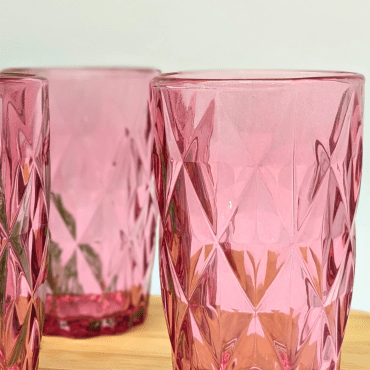 Jogo 4 Copos Diamond Rosa 370ml