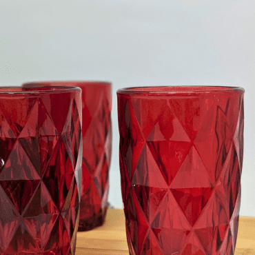 Jogo 4 Copos Diamond Vermelho 370ml