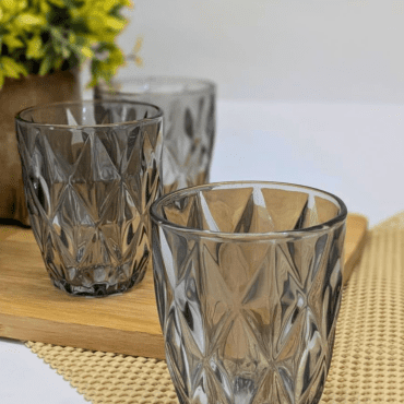 Jogo 4 Copos Diamond Preto 270ml