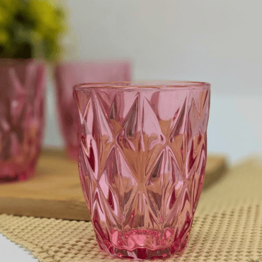 Jogo de  4 Copos Diamond  Rosa 270ml