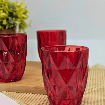 Jogo 4 Copos  Diamond Vermelho 270ml