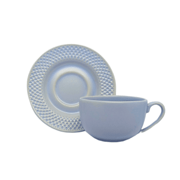 Conjunto Xícara com Pires Soft Blue