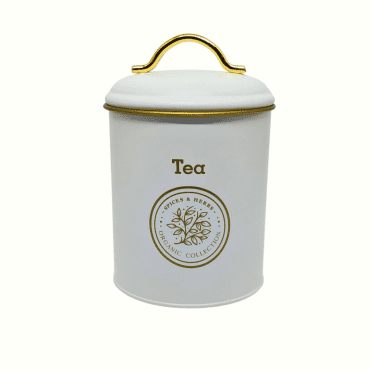 Pote  Hermético Tea Metal – Branco/Gold