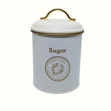 Pote Hermético Sugar Metal -Branco/Gold