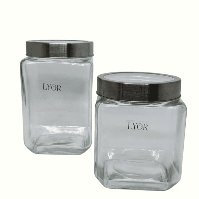 Kit 2 Potes com Tampa de metal e acrílico