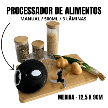 Processador de Alimentos 500ml com 3 Lâminas Preto SP05-A