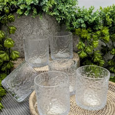 Conjunto de 6 Copos para Whisky de Cristal Martelado Petra 340ml