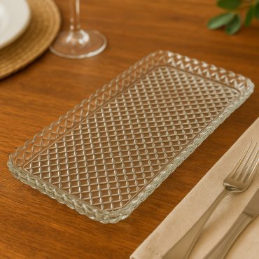 Travessa de Vidro Transparente Diamante 25x12x2 SP20-A